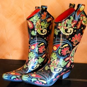 Corkys cowboy boot rain boots